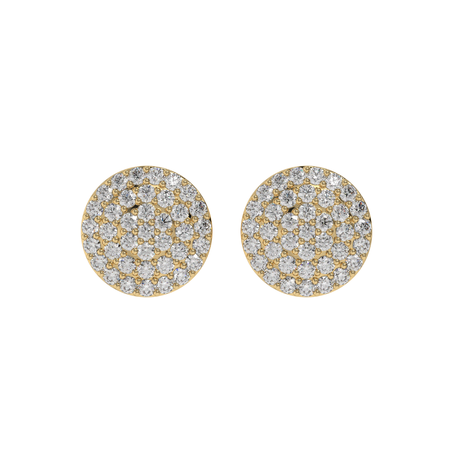 Pavé Round Diamond Stud Earrings Caratlink