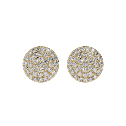 Pavé Round Diamond Stud Earrings Caratlink