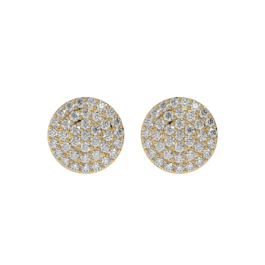 Pavé Round Diamond Stud Earrings Caratlink