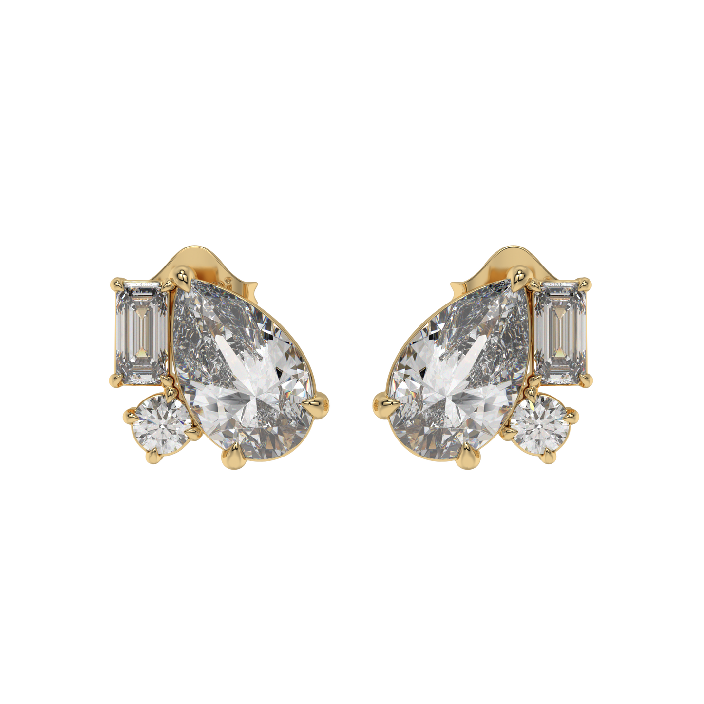 Pear Elegance Diamond Stud Earrings Caratlink