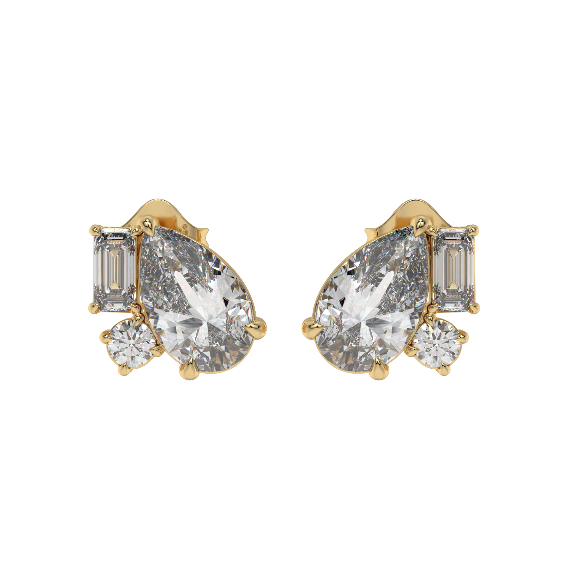 Pear Elegance Diamond Stud Earrings Caratlink
