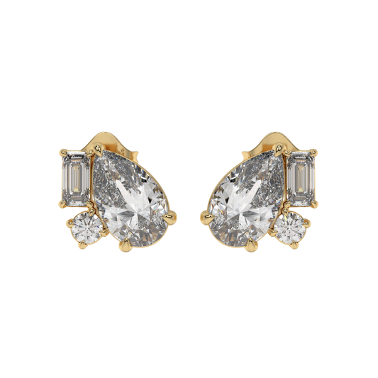 Pear Elegance Diamond Stud Earrings Caratlink