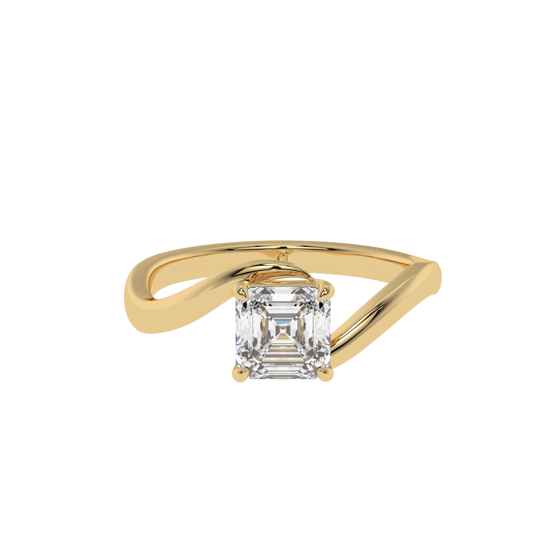 Timeless Twist Asscher Solitaire Ring - Caratlink