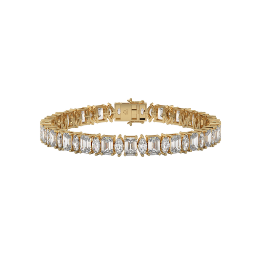 Emerald and Marquise Diamond Bracelet
