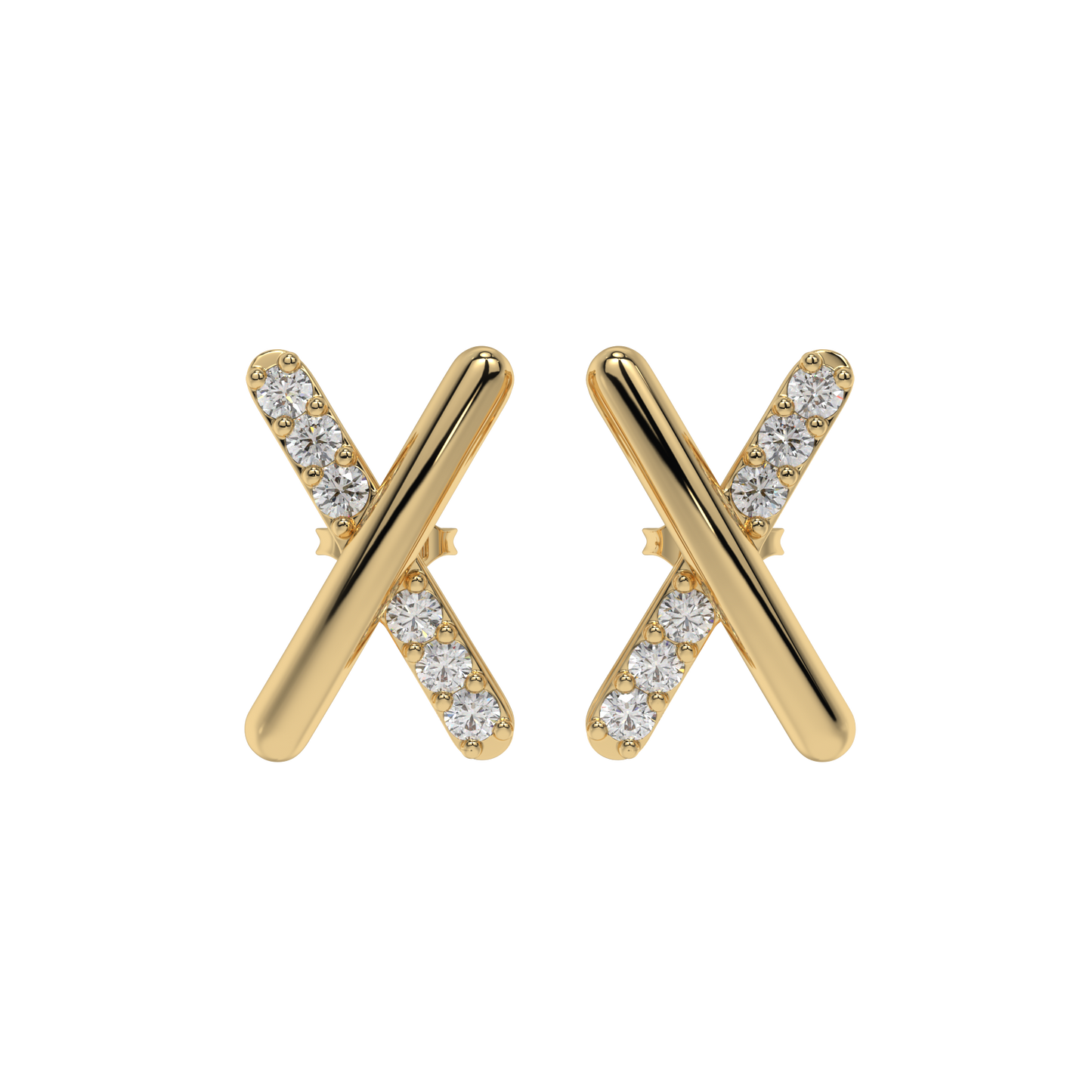 Crossline Diamond Studs CaratLink