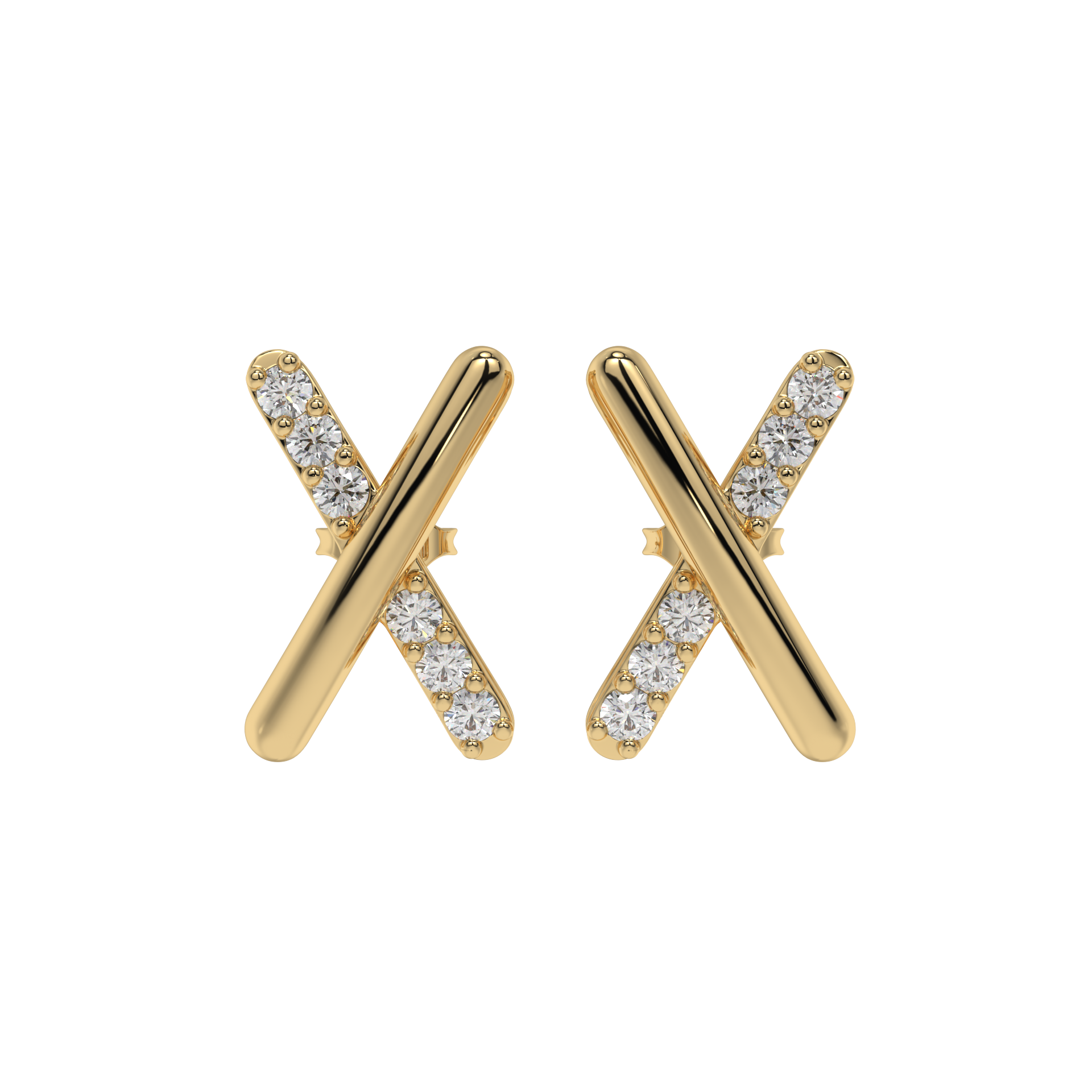Crossline Diamond Studs CaratLink