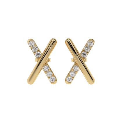 Crossline Diamond Studs CaratLink
