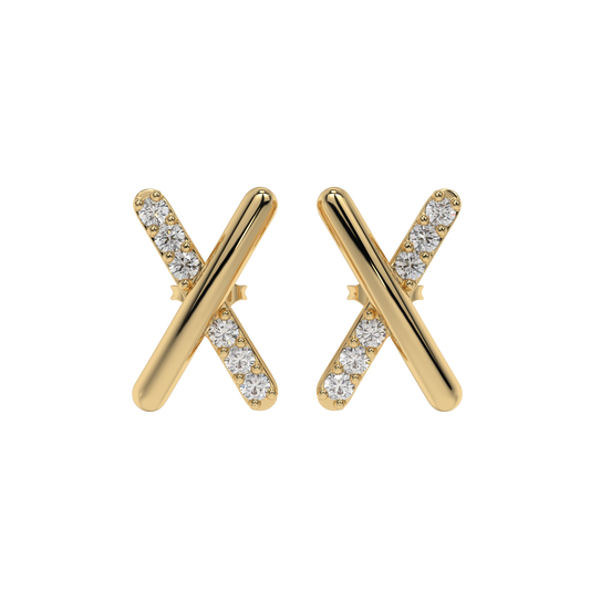 Crossline Diamond Studs CaratLink