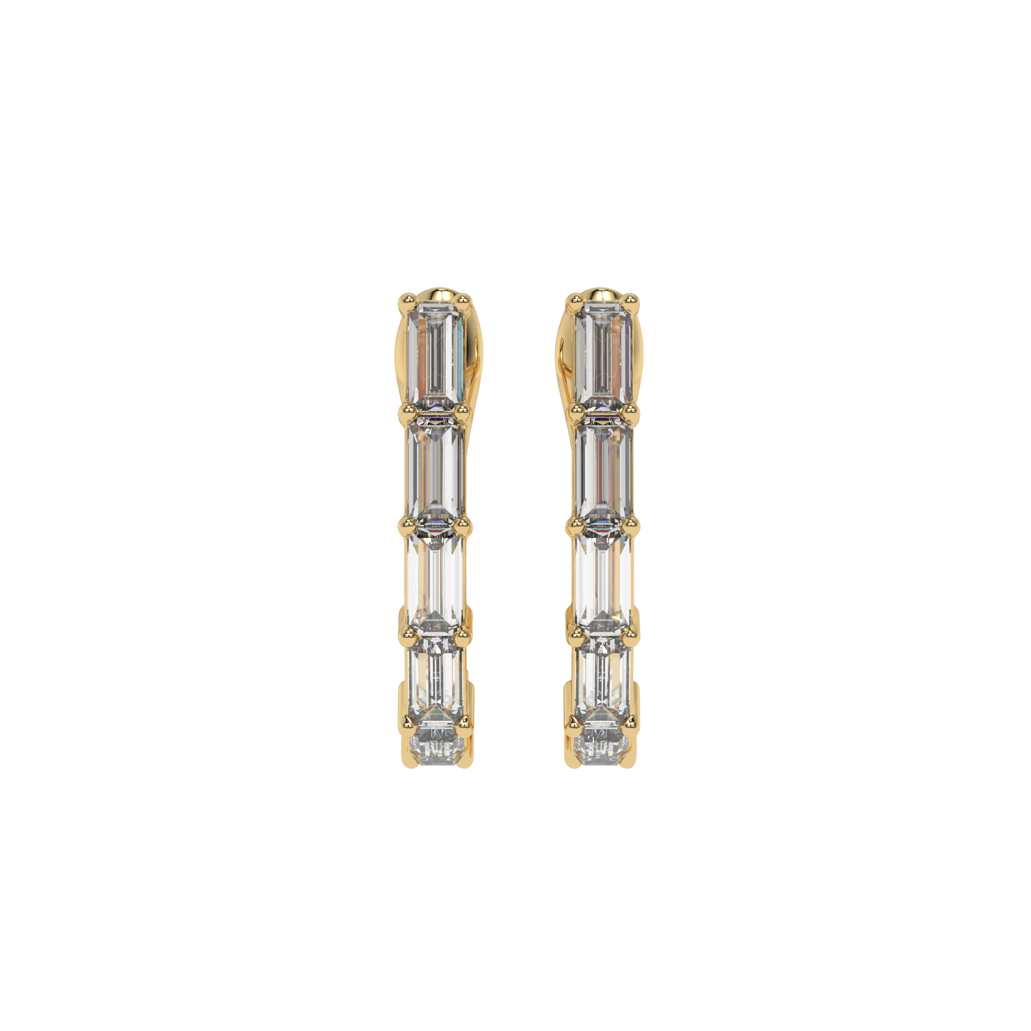 Baguette Diamond Hoop Earrings CaratLink