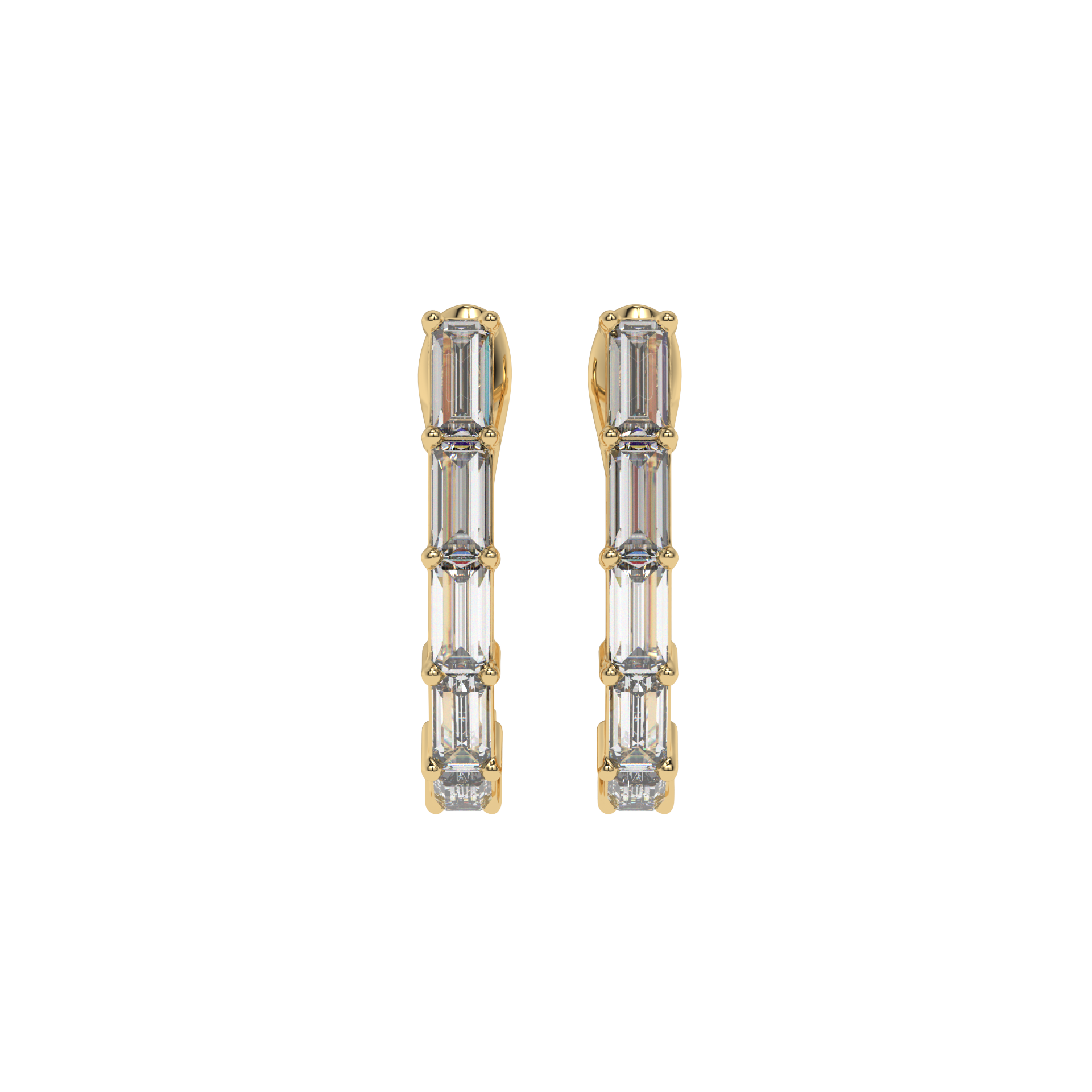 Baguette Diamond Hoop Earrings CaratLink