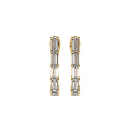 Baguette Diamond Hoop Earrings CaratLink