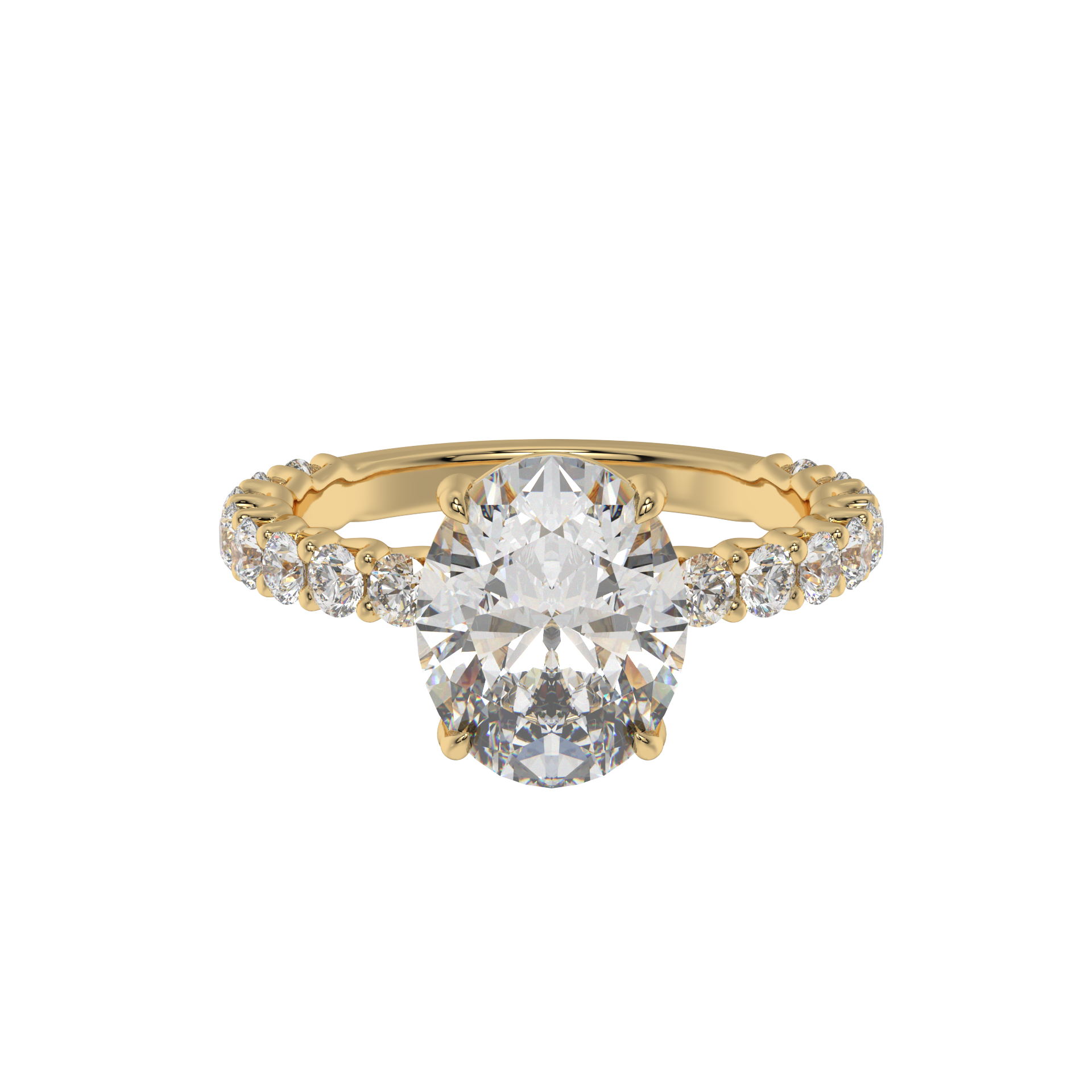 Eternal Bloom Oval Halo Ring - Caratlink