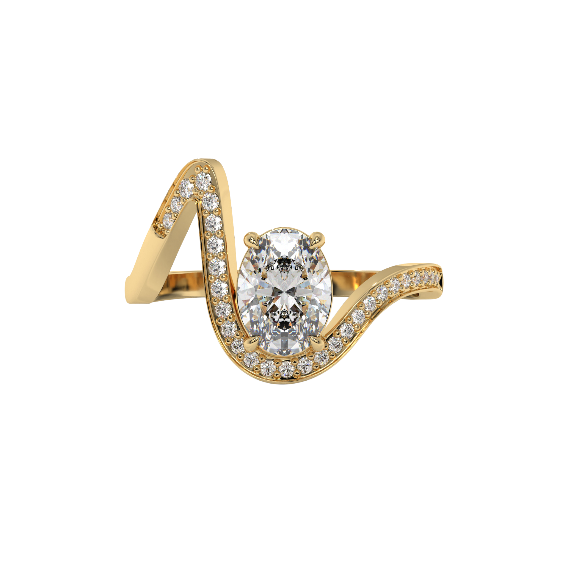 Eternal Wave Oval Diamond Ring Caratlink