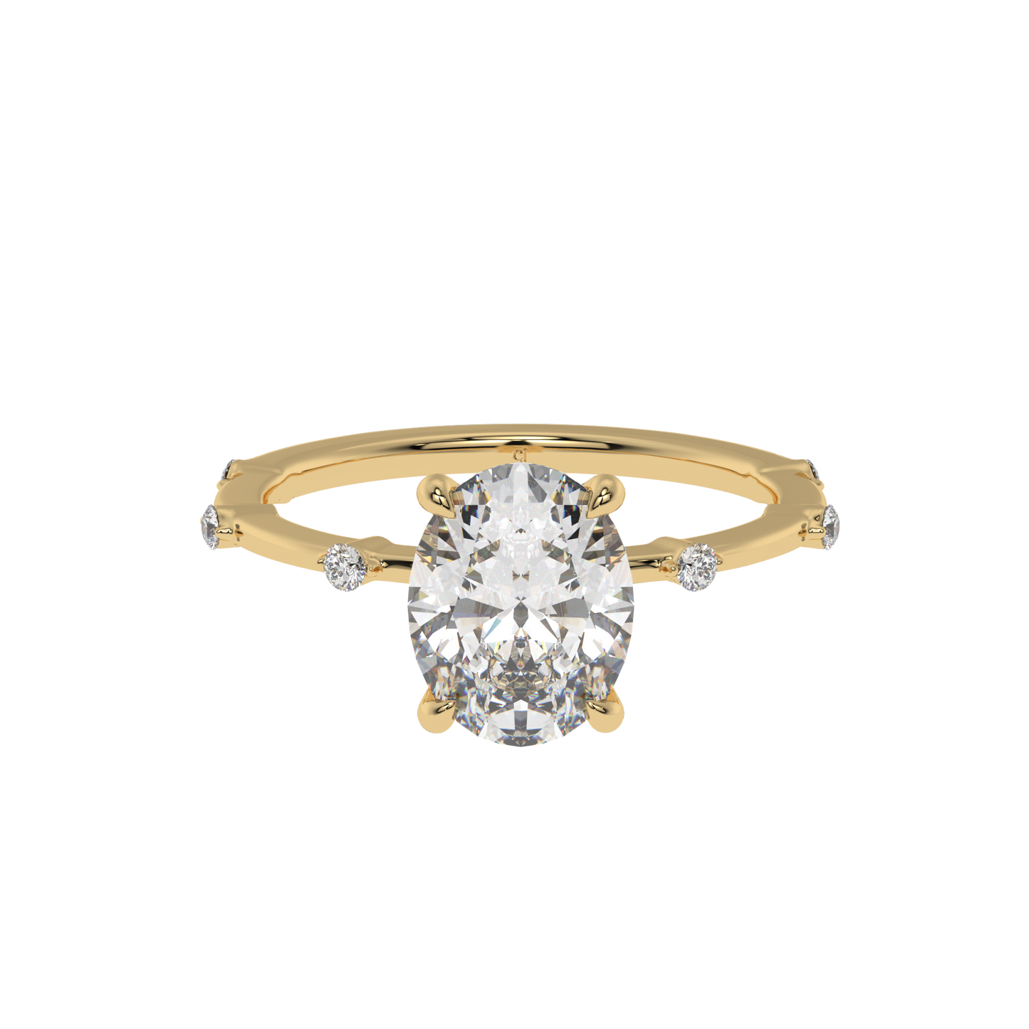 Luminous Charm Oval Solitaire Ring - Caratlink