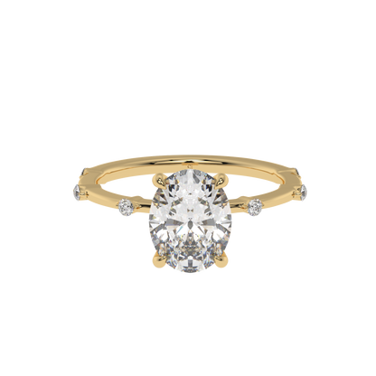 Luminous Charm Oval Solitaire Ring - Caratlink