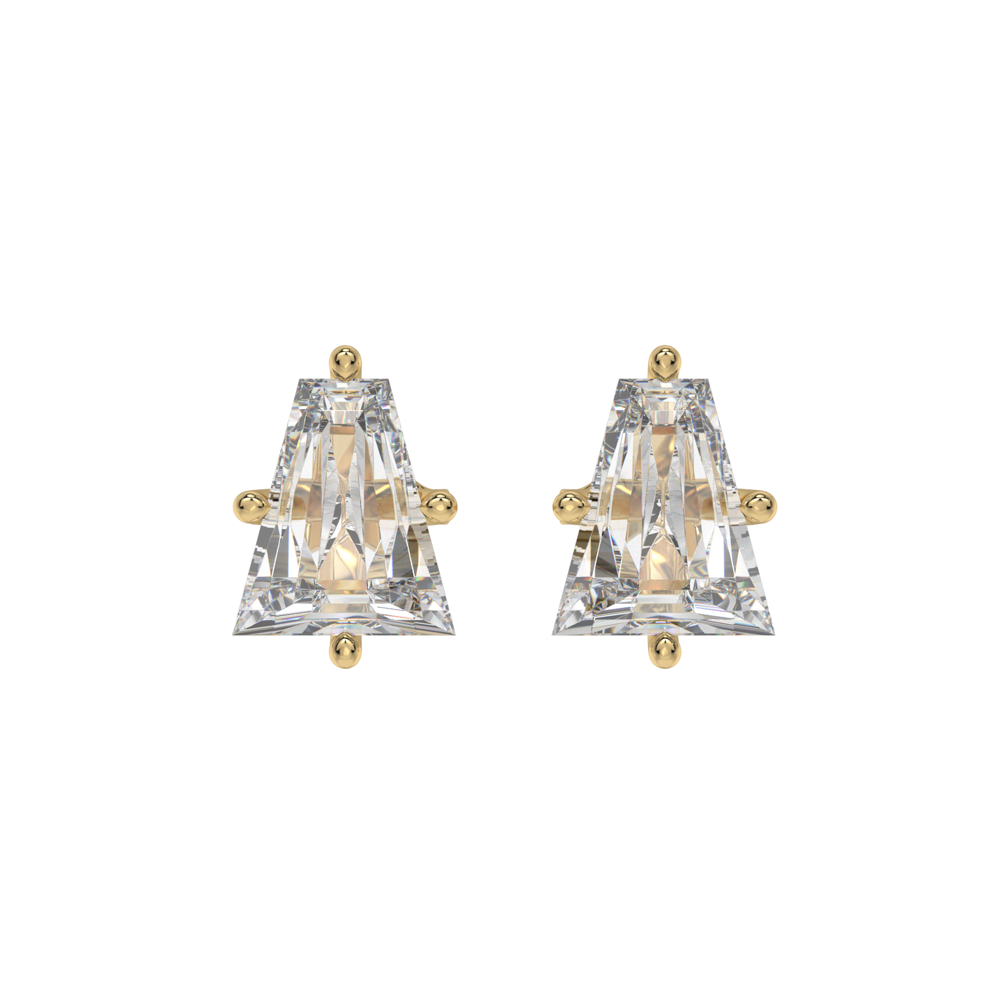 Tapered Baguette Diamond Stud Earrings Caratlink