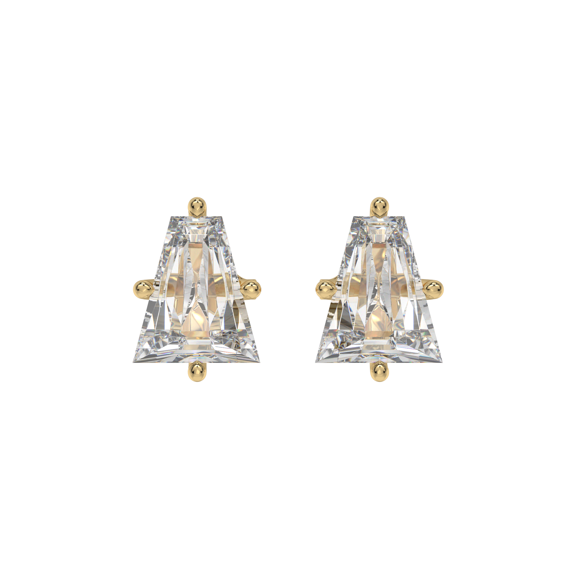 Tapered Baguette Diamond Stud Earrings Caratlink