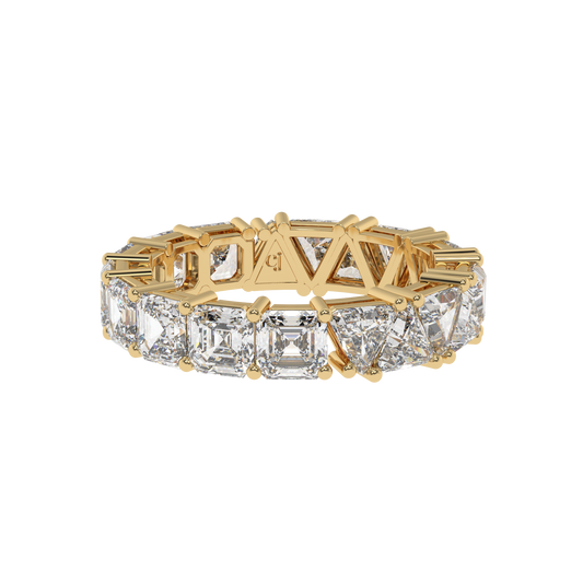 Luxe Asscher-Trillion Eternity Band