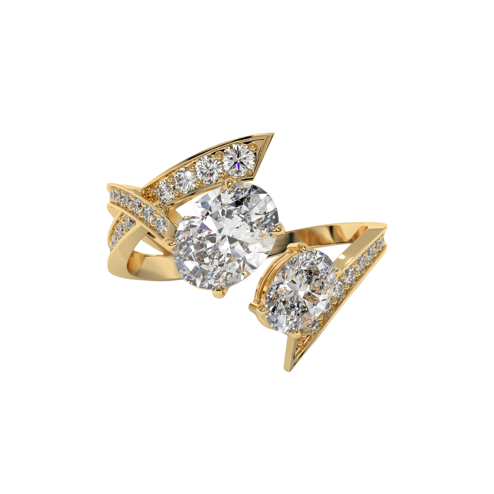 Radiant Dual Spark Diamond Ring Caratlink