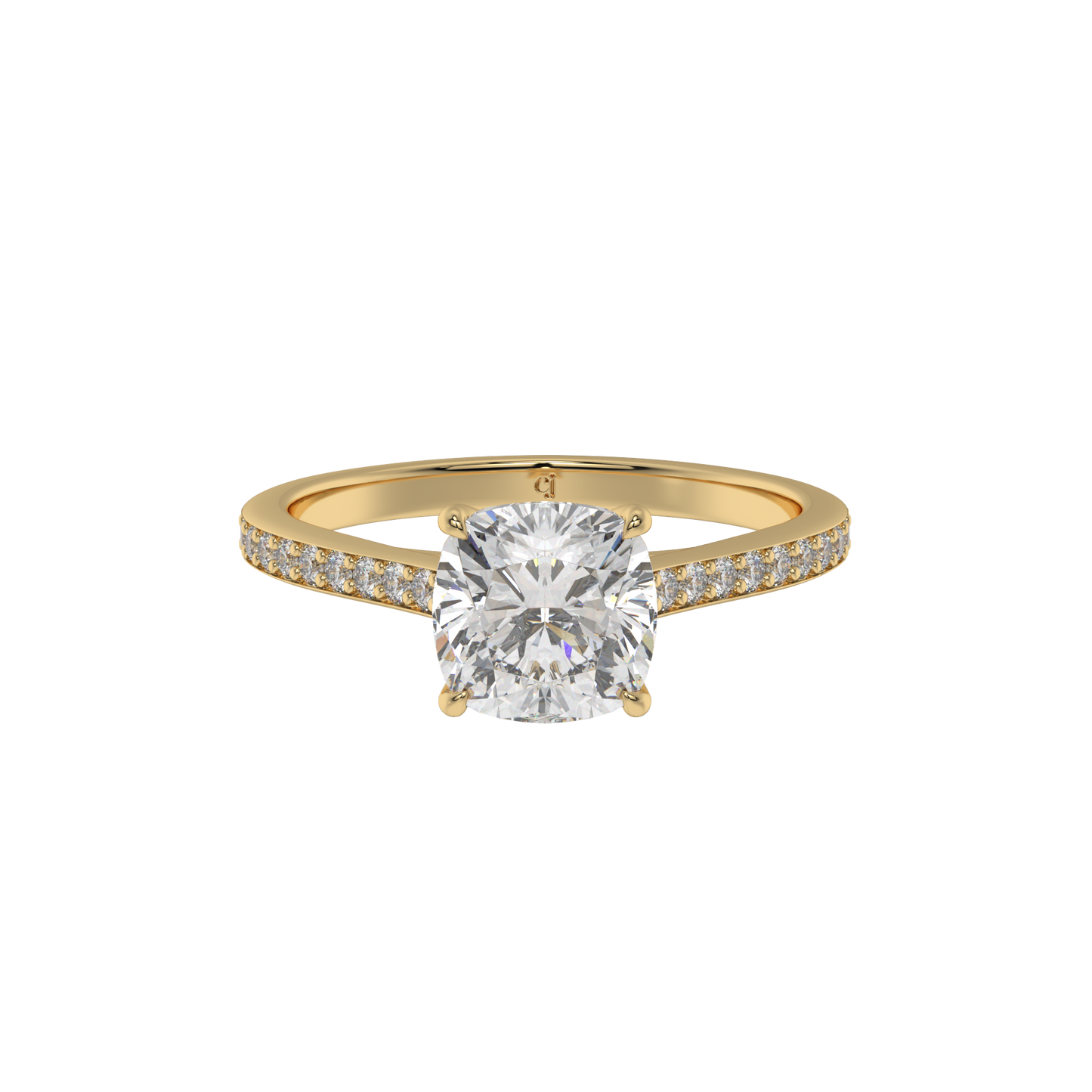 Radiant Grace Cushion Solitaire Ring - Caratlink