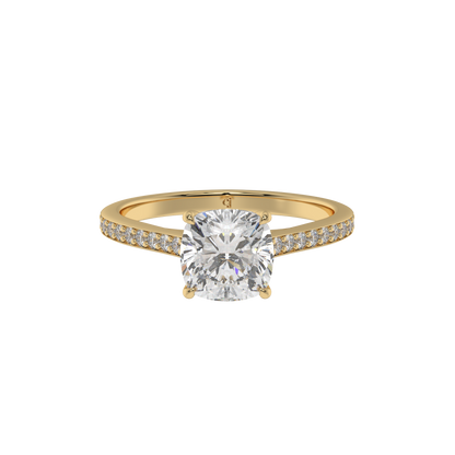 Radiant Grace Cushion Solitaire Ring - Caratlink