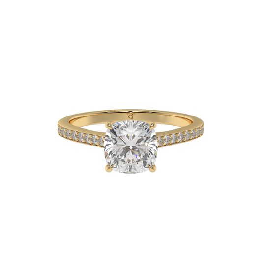 Radiant Grace Cushion Solitaire Ring - Caratlink