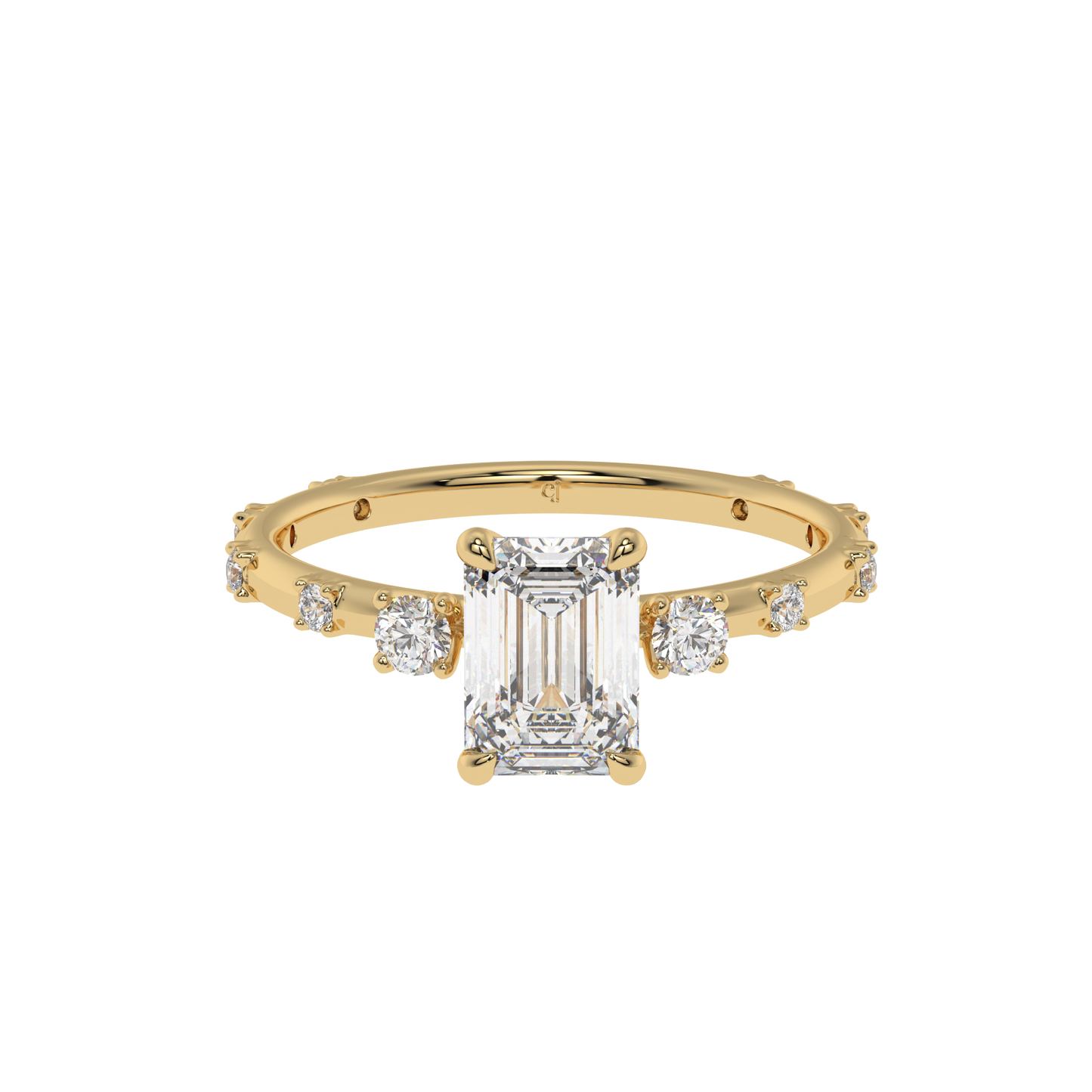 Celestial Glow Emerald Halo Ring - Caratlink