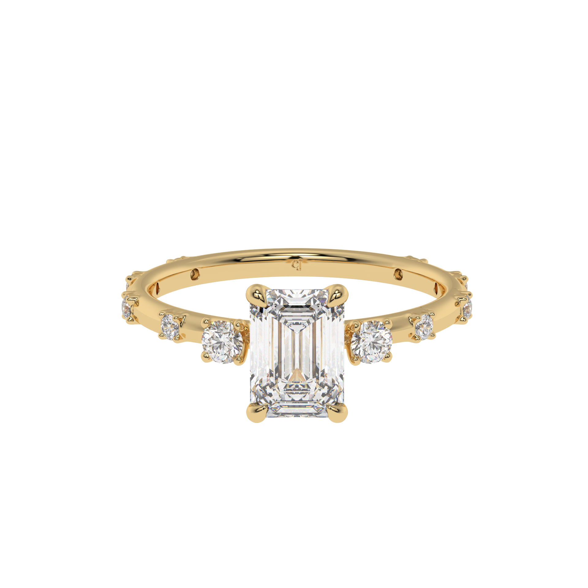 Celestial Glow Emerald Halo Ring - Caratlink