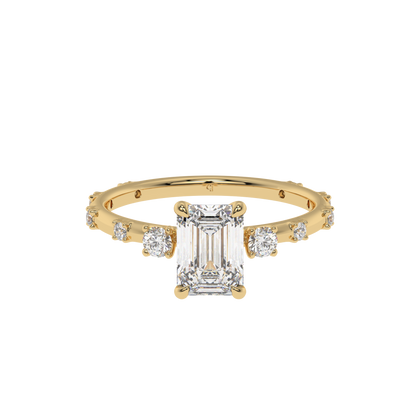 Celestial Glow Emerald Halo Ring - Caratlink