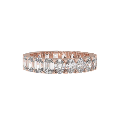 Eternal Emerald & Oval Diamond Eternity Ring Caratlink