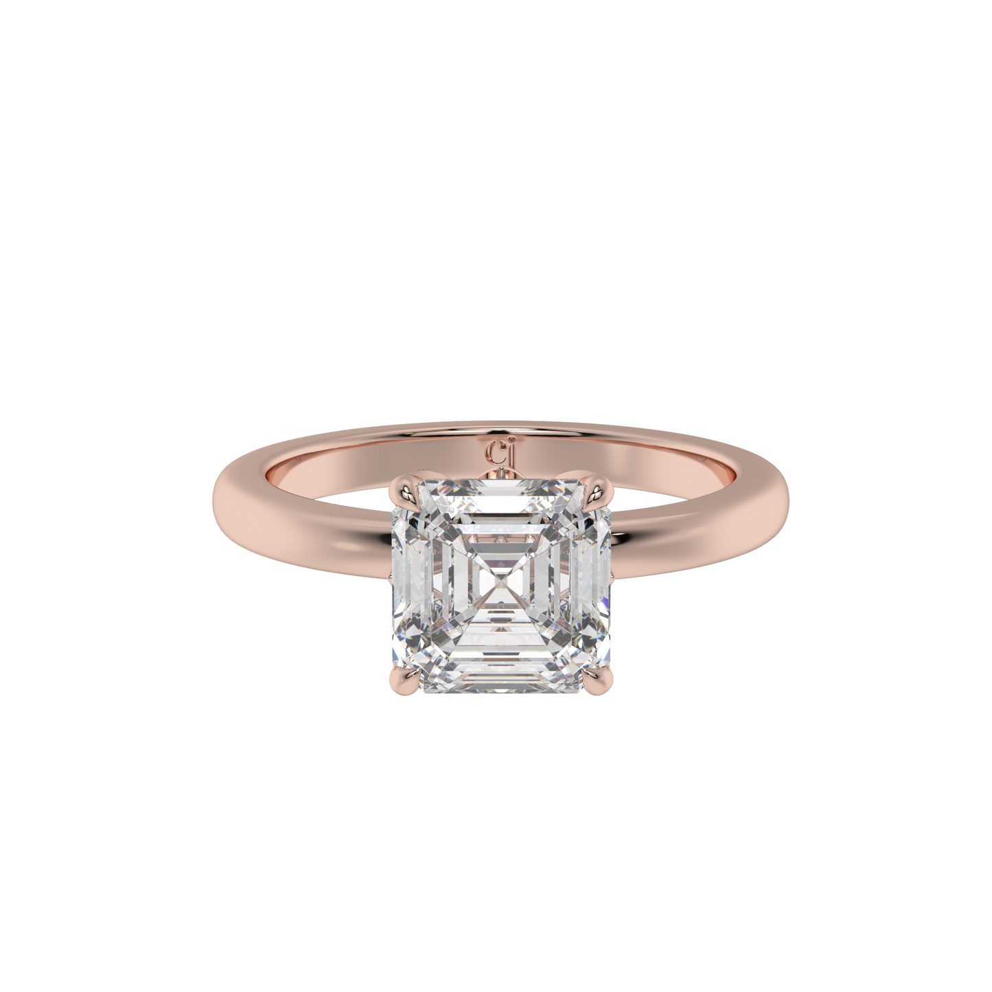 Royal Blossom Asscher Solitaire Ring - Caratlink