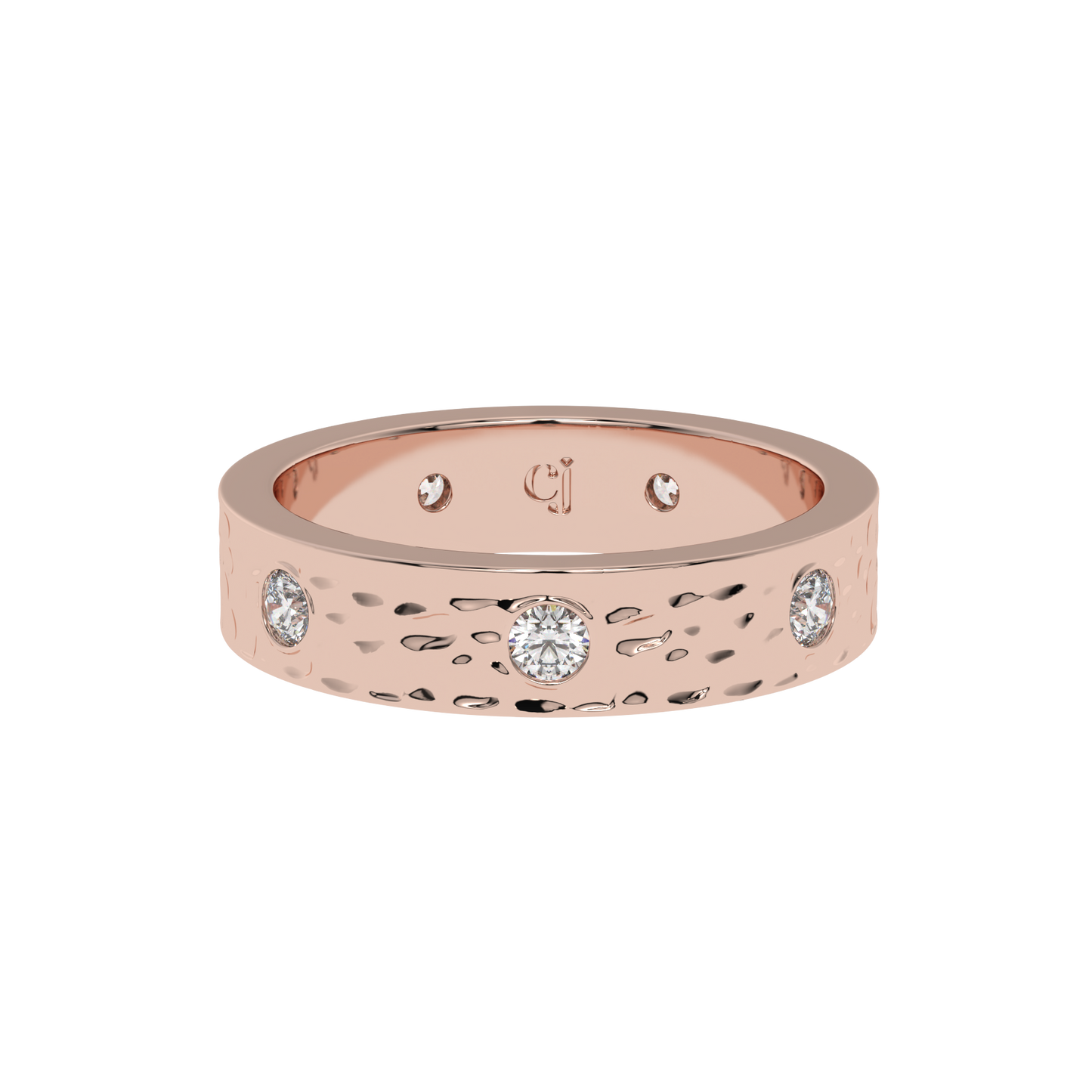 Aurora Hammered Diamond Band Caratlink