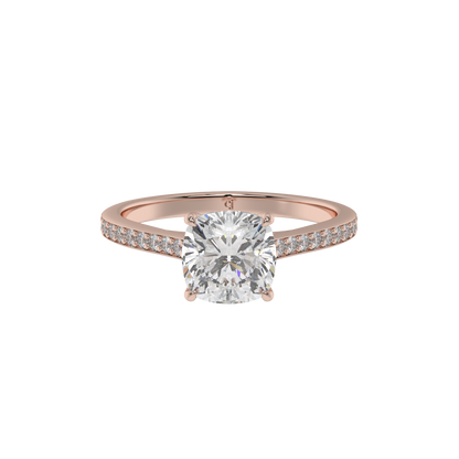 Radiant Grace Cushion Solitaire Ring - Caratlink