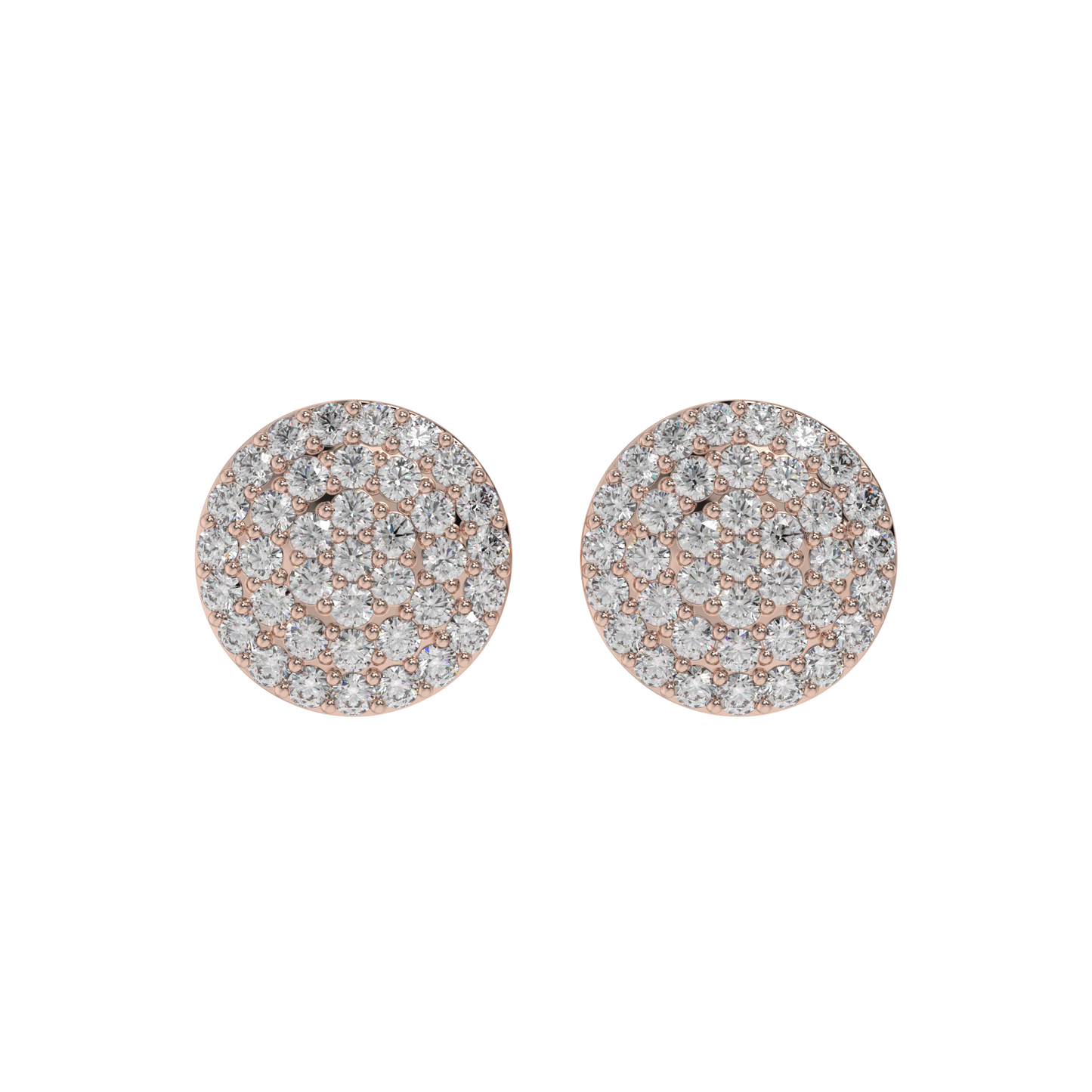 Pavé Round Diamond Stud Earrings Caratlink