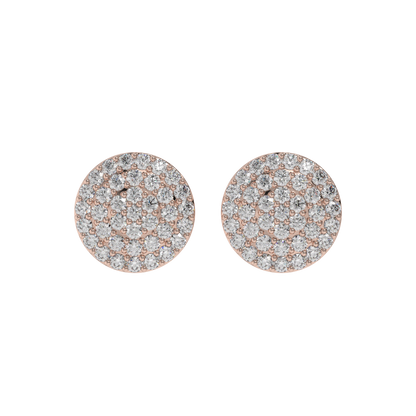 Pavé Round Diamond Stud Earrings Caratlink