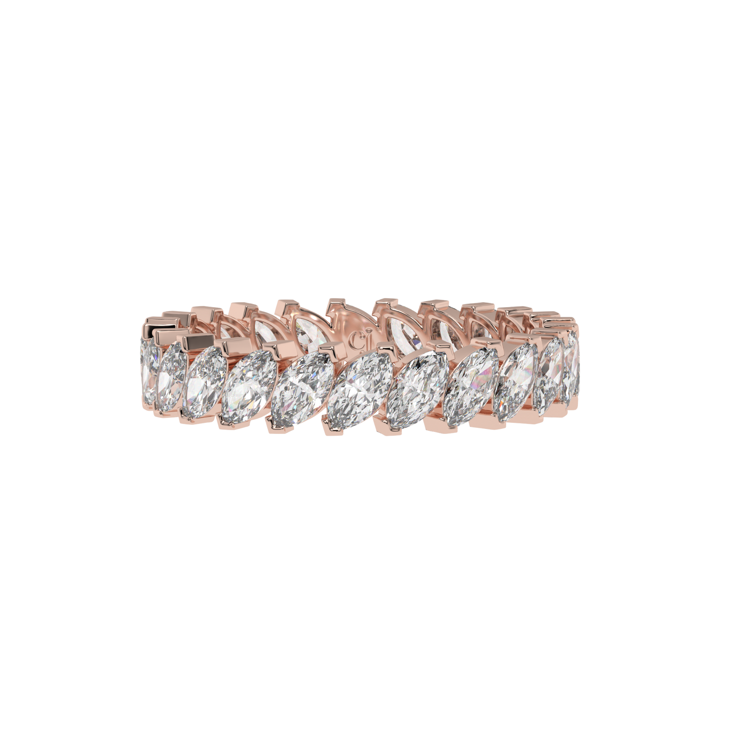 Eternal Emerald & Oval Diamond Eternity Ring Caratlink