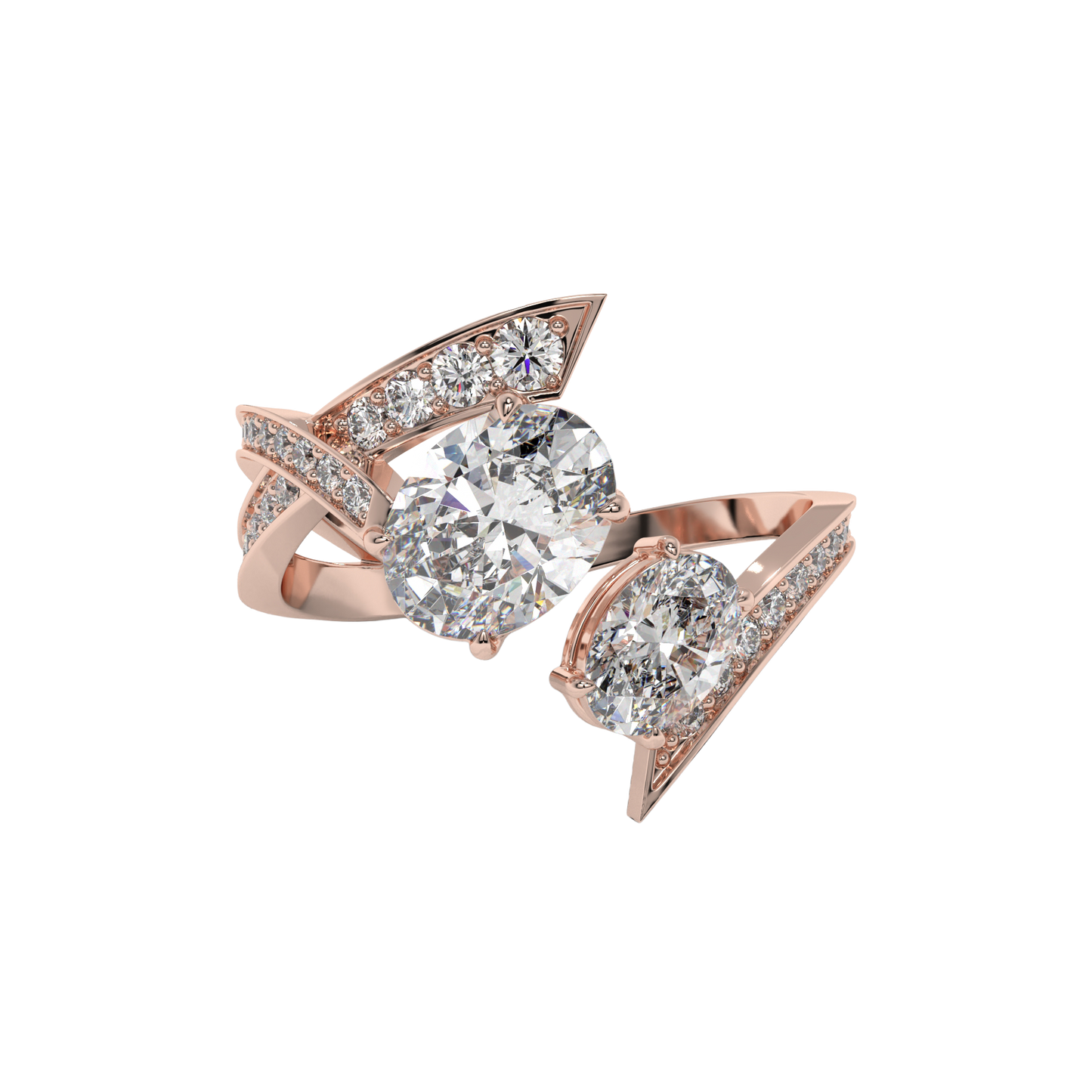 Radiant Dual Spark Diamond Ring Caratlink
