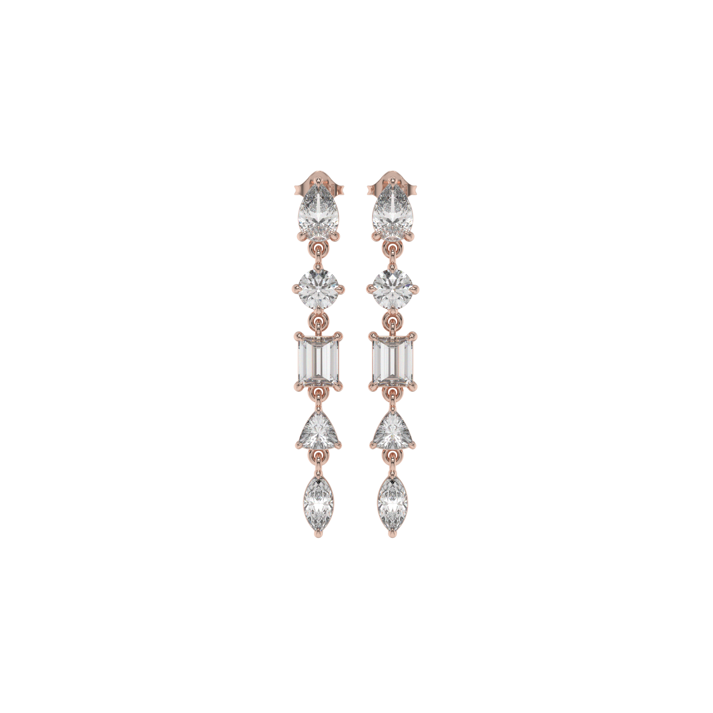 Multi-Shape Diamond Drop Earrings Caratlink
