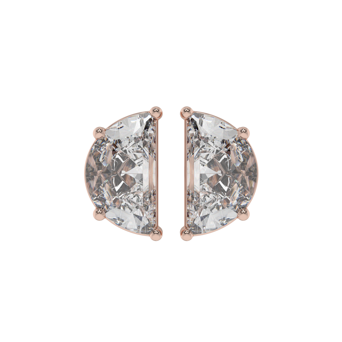 Half Moon Diamond Stud Earrings Caratlink