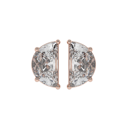 Half Moon Diamond Stud Earrings Caratlink