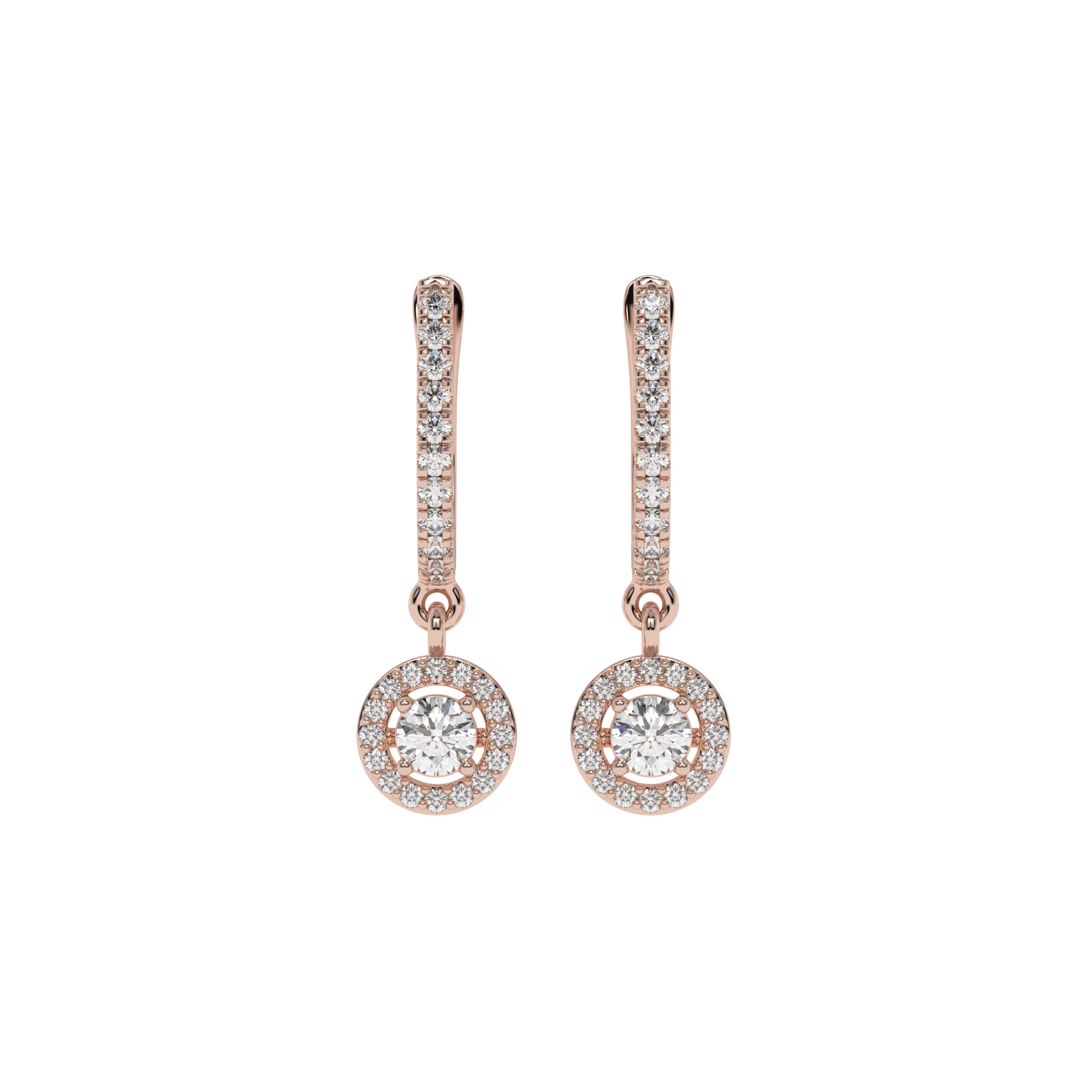 Halo Diamond Drop Earrings CaratLink