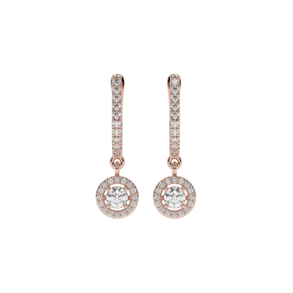 Halo Diamond Drop Earrings CaratLink