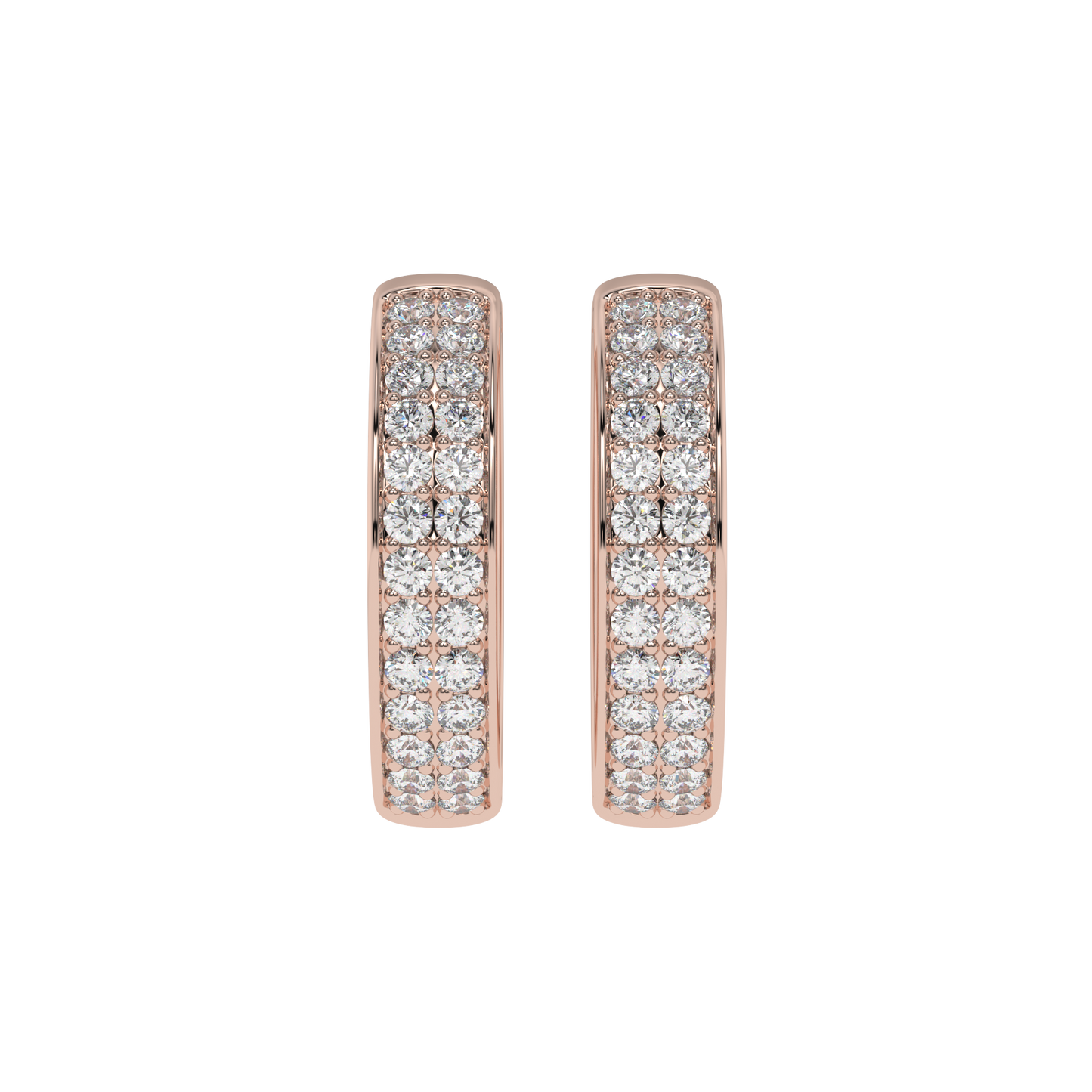 Double Row Diamond Hoop Earrings Caratlink