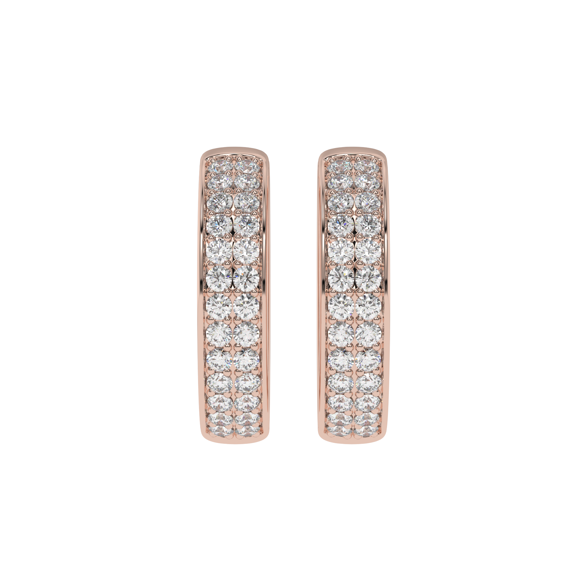 Double Row Diamond Hoop Earrings Caratlink