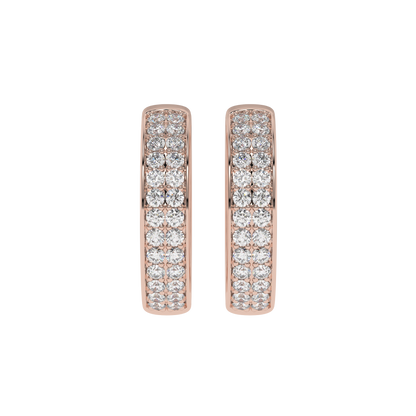 Double Row Diamond Hoop Earrings Caratlink