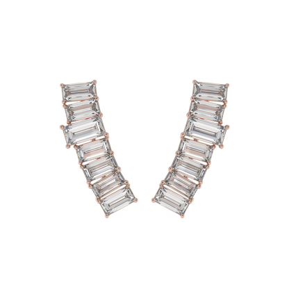 Baguette Cascade Diamond Ear Cuffs Caratlink