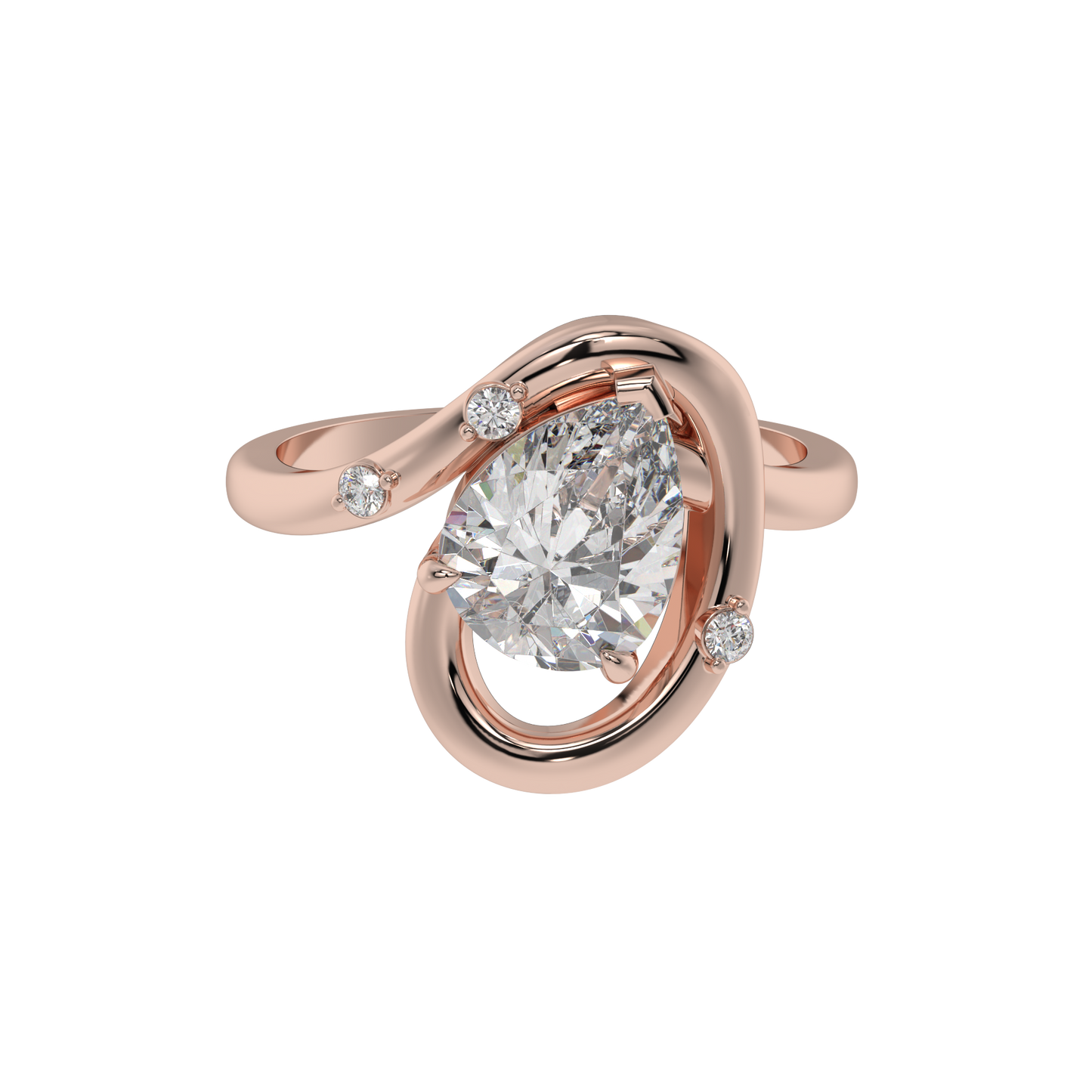 Eternal Swirl Pear Solitaire Ring - Caratlink