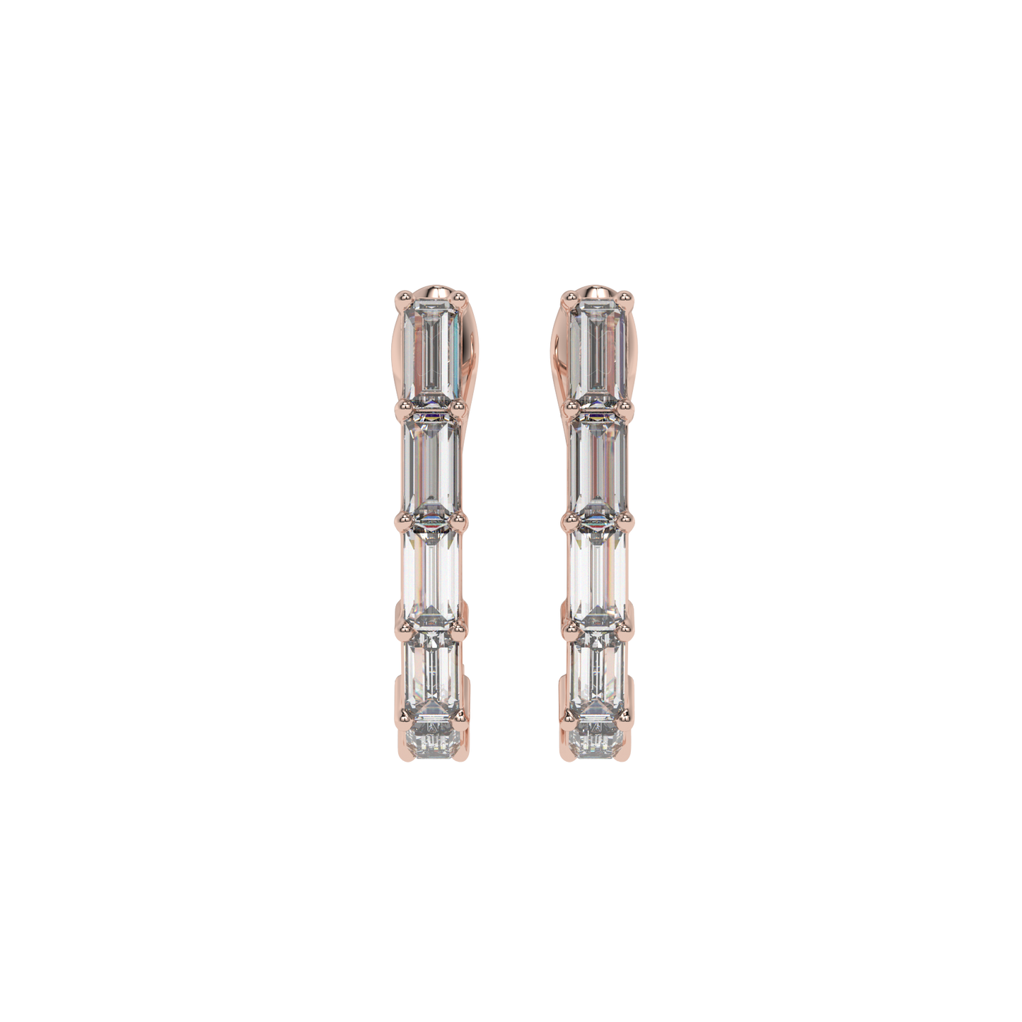 Baguette Diamond Hoop Earrings CaratLink