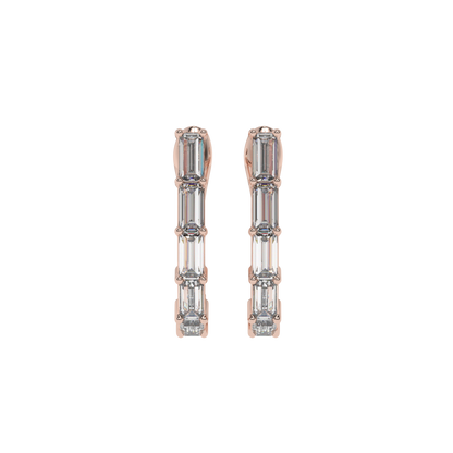 Baguette Diamond Hoop Earrings CaratLink