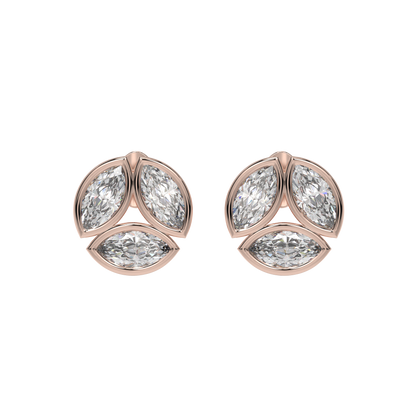 Marquise Trio Diamond Stud Earrings Caratlink